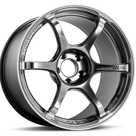 Advan RG-4 18x9.5 +45 5x114.3 Racing Hyper Black and Ring Wheel