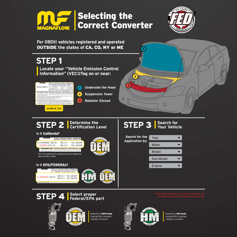 MagnaFlow Direct Fit Catalytic Converter 04-10 Mitsu Endeavor 3.8L