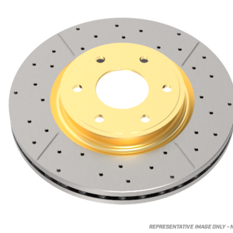 DBA 22-23 Audi A4 (w/350mm Front Rotor) Front Drilled & Slotted Street Series Rotor (w/Gold Hat)