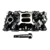 Edelbrock Chevy SB Performer EPS Manifold w/ Oil Fill Tube - Black Plasma