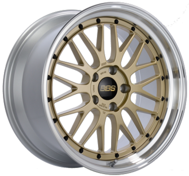 BBS LM 19x9.5 5x120 ET35 Gold Center Diamond Cut Lip Wheel -82mm PFS/Clip Required