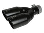aFe Takeda 304 Stainless Steel Clamp-on Exhaust Tip Black 2-1/2ininlet x 3-1/2in Outlet X 12in L