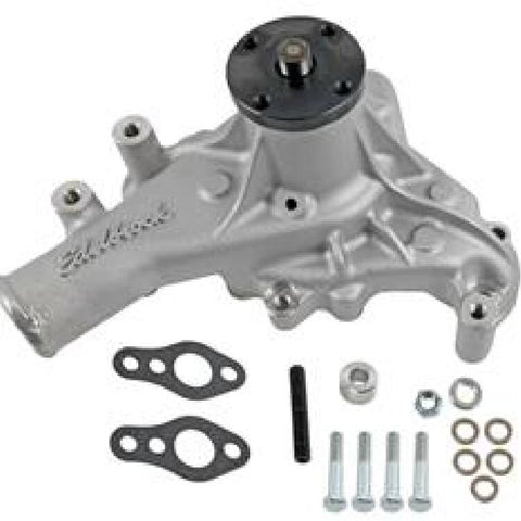 Edelbrock Water Pump for Small-Block Chevy in Satin Finish (Long)